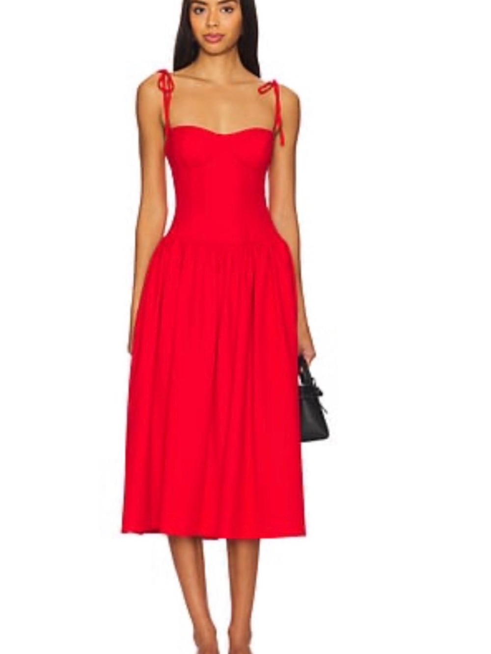 REVOLVE Red Tie-Shoulder Midi Dress